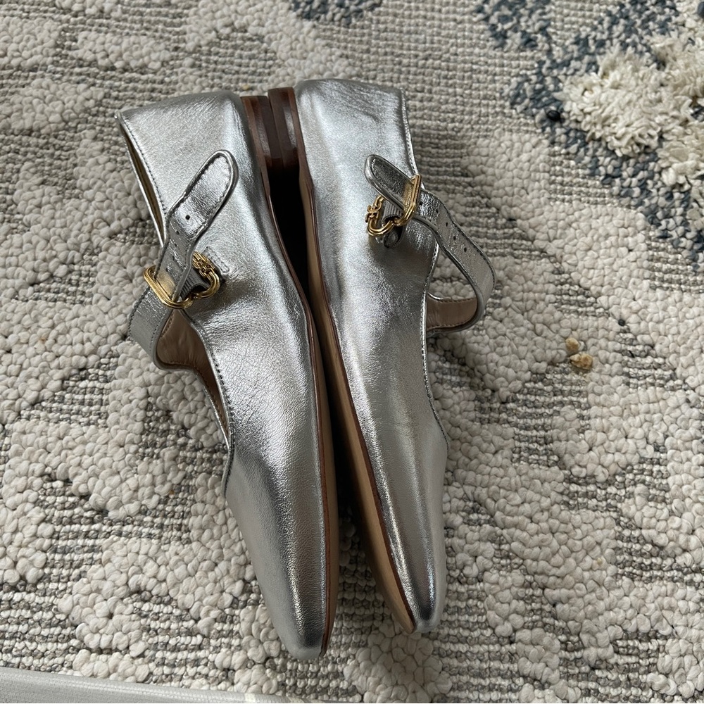 Sam Edelman Metallic Silver Mary Jane Flats - Picture 9 of 11